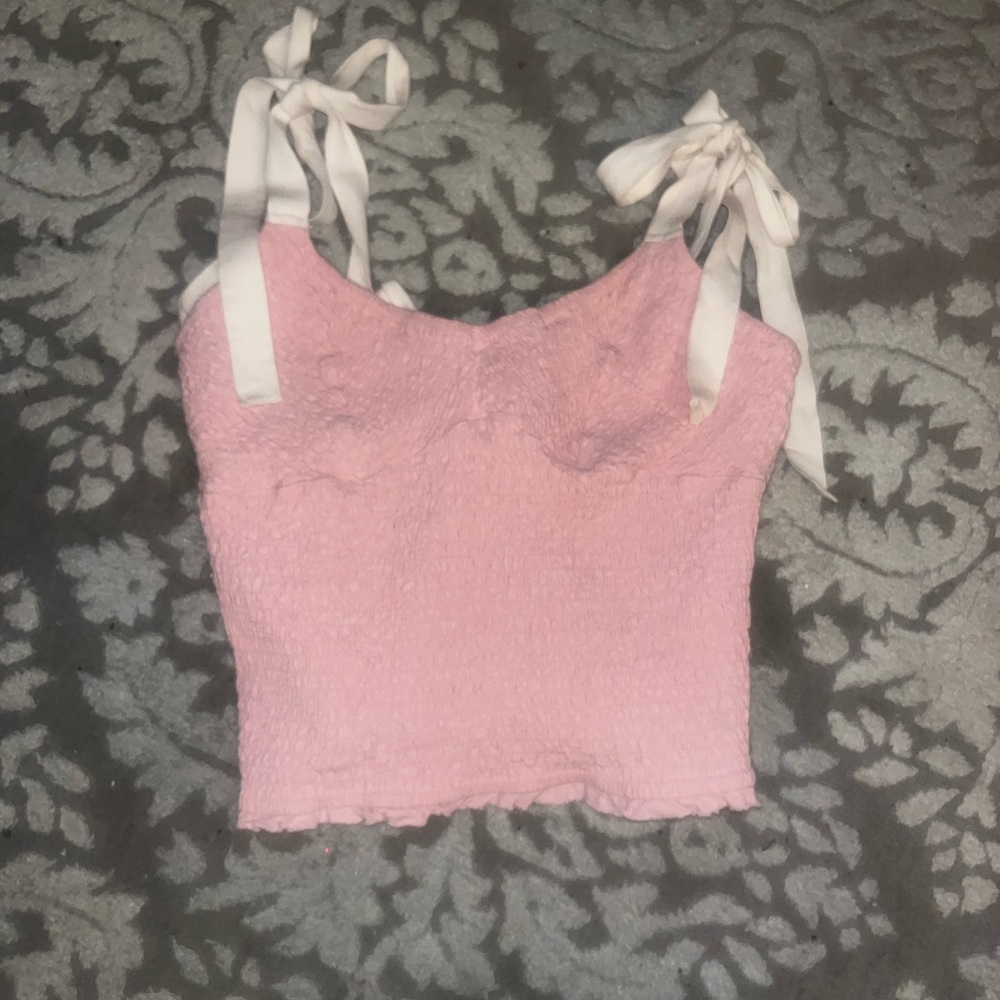 Free People Pink Tank Top with White Straps - Picture 2 of 4